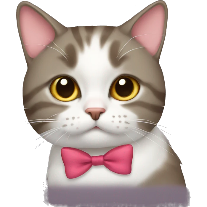 Cat wearing a bow  emoji