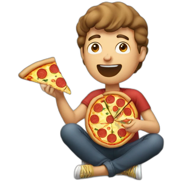 guy eating a pizza emoji