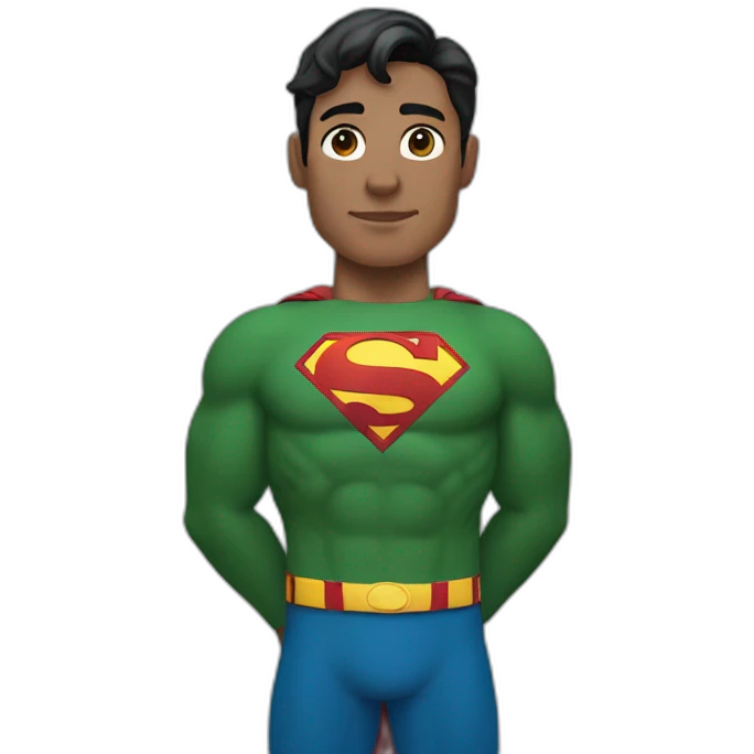 Avatar of Superman wears forest green clothes emoji