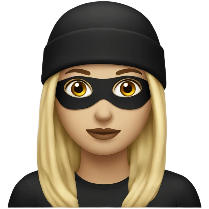 Blonde woman wearing a black ski mask  emoji