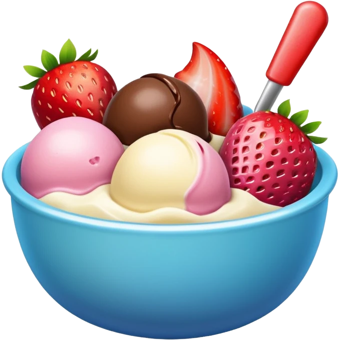 ice creams scope in bowl  emoji