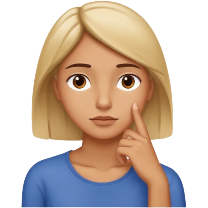 Lean chin on one’s hand emoji