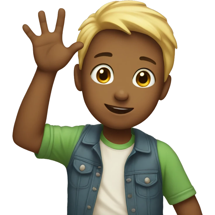 kid raising a hand emoji