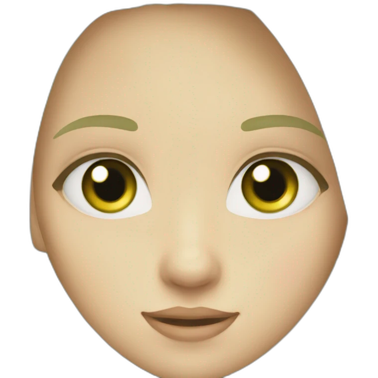 girl white green eyes long hair non blond emoji
