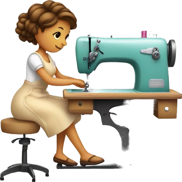 create an emoji of a seamstress sitting at the machine sewingcreate an emoji of a seamstress sitting at the machine sewing emoji