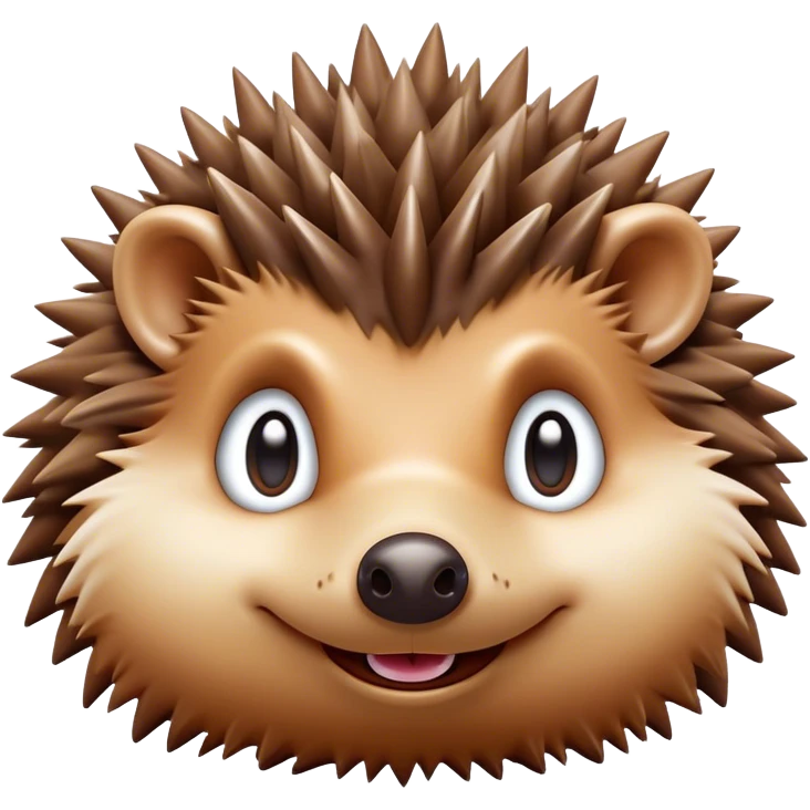 Cinematic Comical Hedgehog Portrait Emoji, Head tilted dramatically with an exaggeratedly amused expression, featuring a striking spiky brown Fur with a quirky, scrunched-up face and wide, expressive eyes filled with playful disbelief, Simplified yet hilariously expressive features, highly detailed, glowing with a slightly sassy glow, high shine, dramatic yet playful, stylized with an air of cheeky mischief, bright and endearing, soft glowing outline, capturing the essence of a spirited and over-the-top hedgehog, so meme-worthy it feels like it could roll its spines into internet fame instantly! emoji