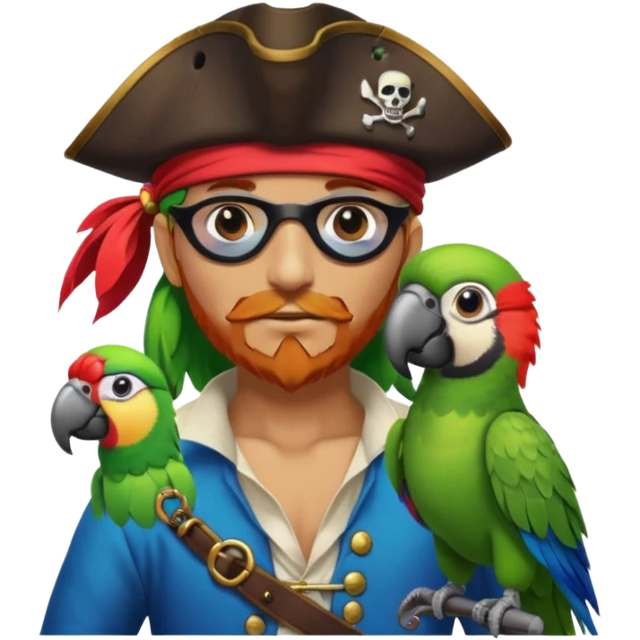 pirate and parrot emoji