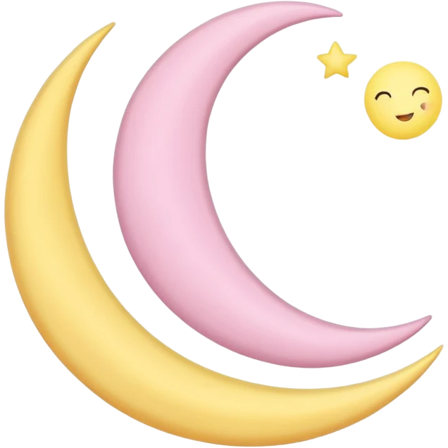 pastel heart with a soft pastel moon emoji