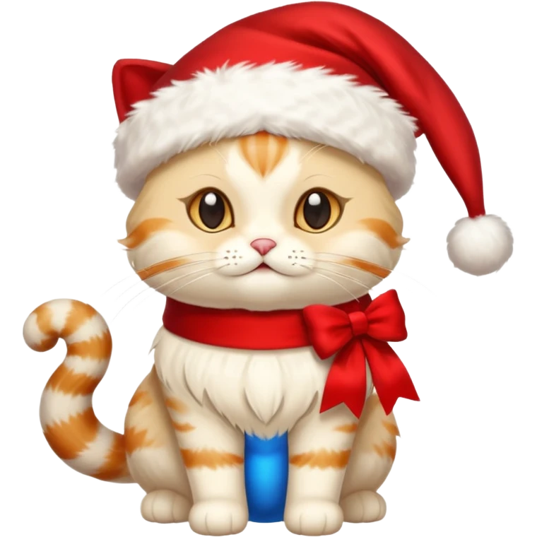 a full-body silk cat with Christmas accessories  emoji