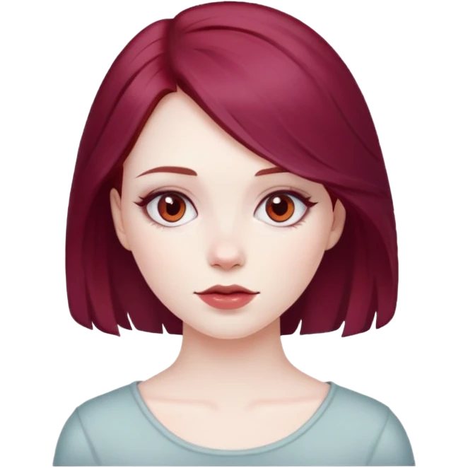 make a vampire girl with burgundy hair  emoji