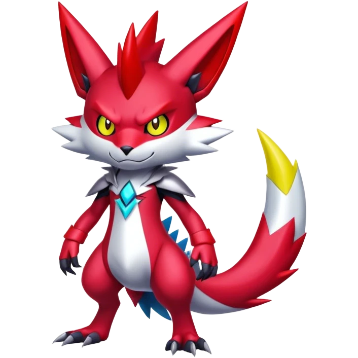 Cool Edgy Shiny Digimon-Weavile-Zangoose-hybrid full body emoji