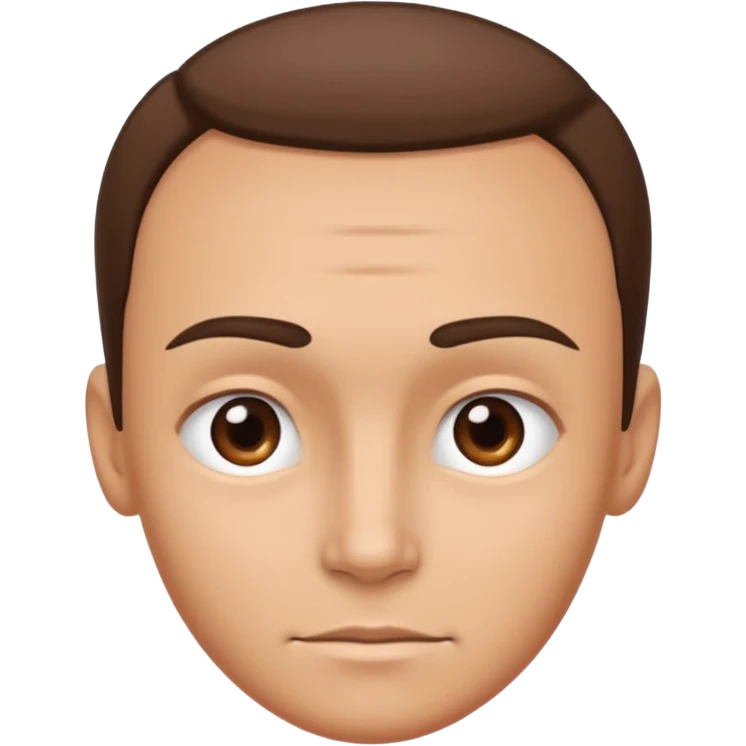 emoji of a human forehead, simple and clean cartoon style, only showing the upper part of the face from eyebrows to hairline emoji