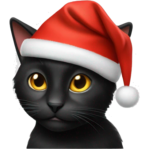 Black cat in christmas’s hat  emoji