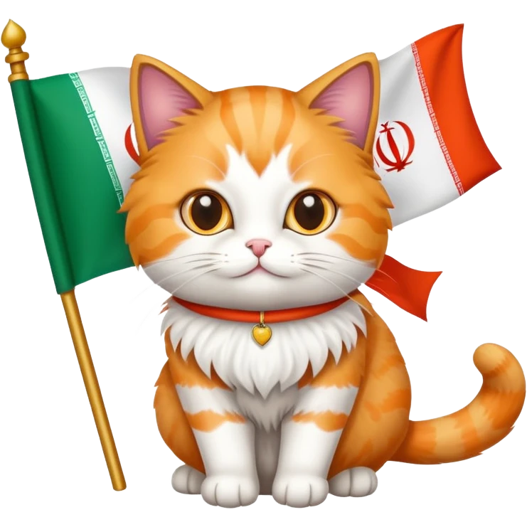 Flag of iran in cat hand  emoji