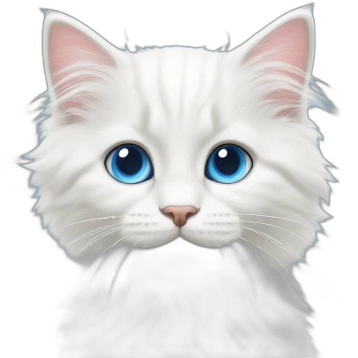 white british long hair kitten with blue eyes emoji
