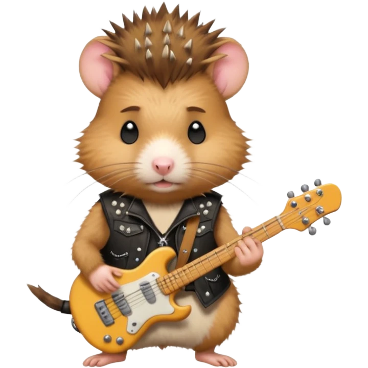 Punk guitarist hamster emoji
