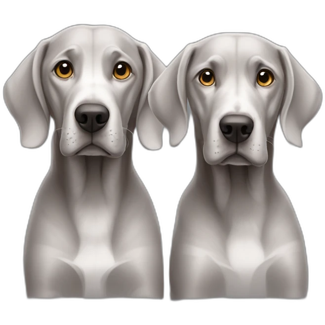 two-wiemaraners-holding-paws emoji
