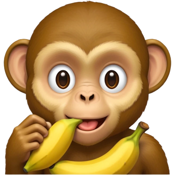 retarded looking monkey sucking a banana emoji