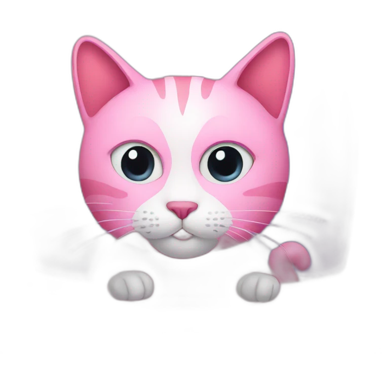 Pink cat watch television  emoji