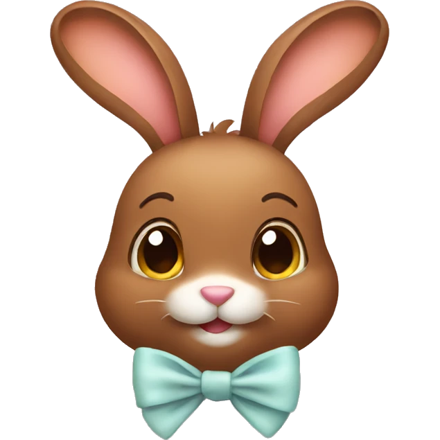Brown bunny with a bow emoji