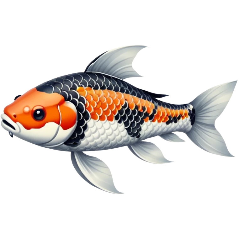 black white Koi fish emoji