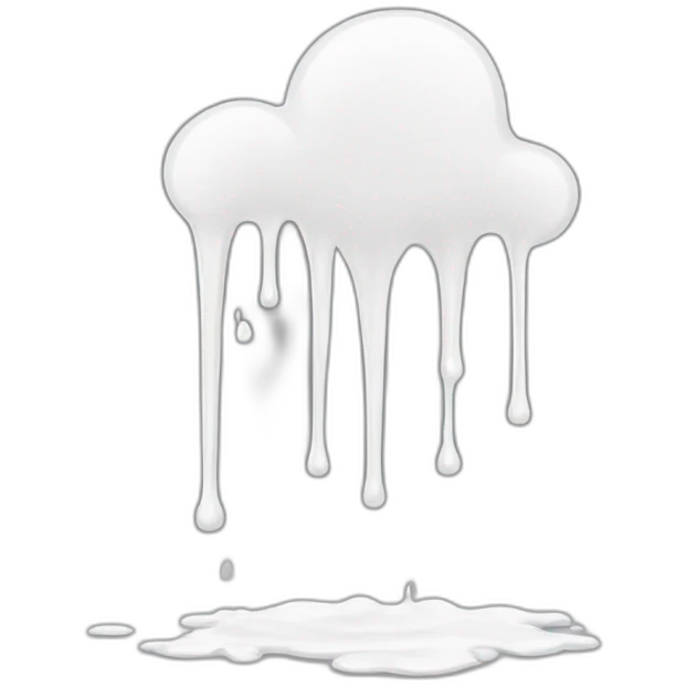 white paint splashed and dripping down emoji