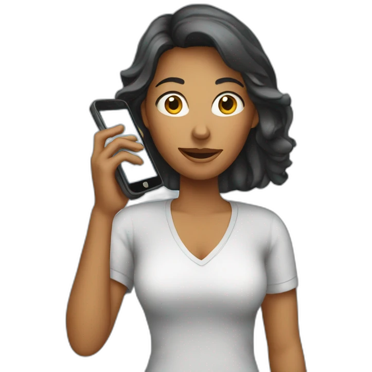 Women with handphone emoji