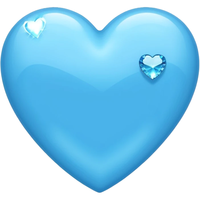 sky blue heart with bling effect emoji