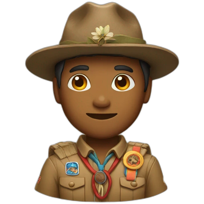 Scout guy with totem emoji