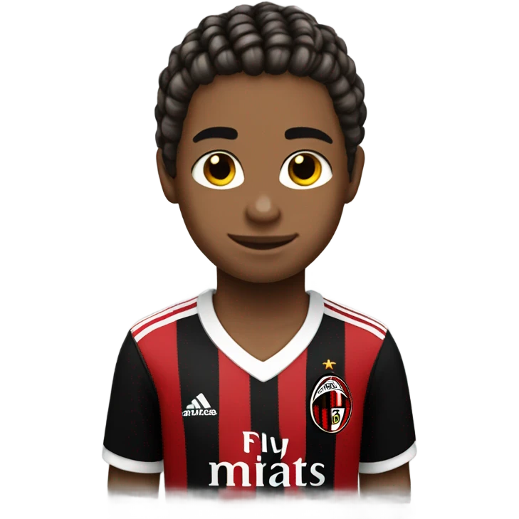 boy in braids wearing ac milan jersery emoji