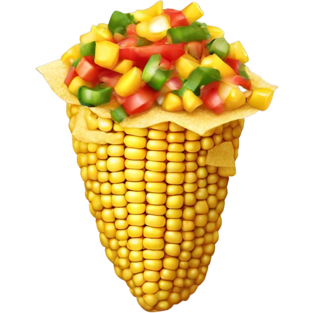 Corn and pepper salsa with chips emoji