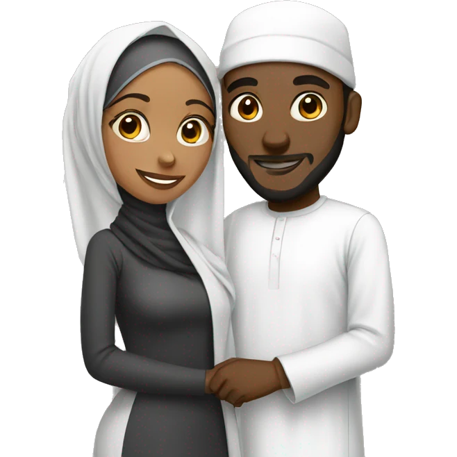 black muslim couple emoji
