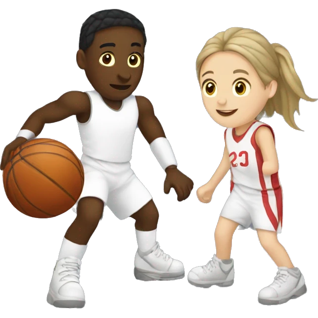 Rec and white Knight playing  girls basketball emoji