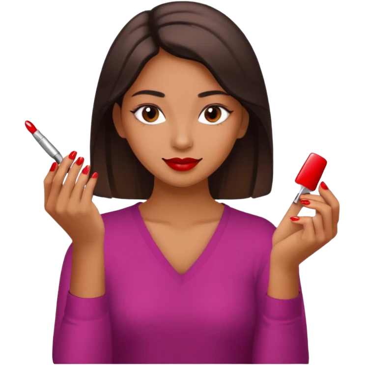 carita pintandose las uñas emoji