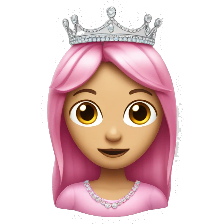 A pink jellybean with a tiara emoji