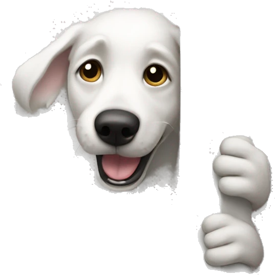 white dog scratching door emoji