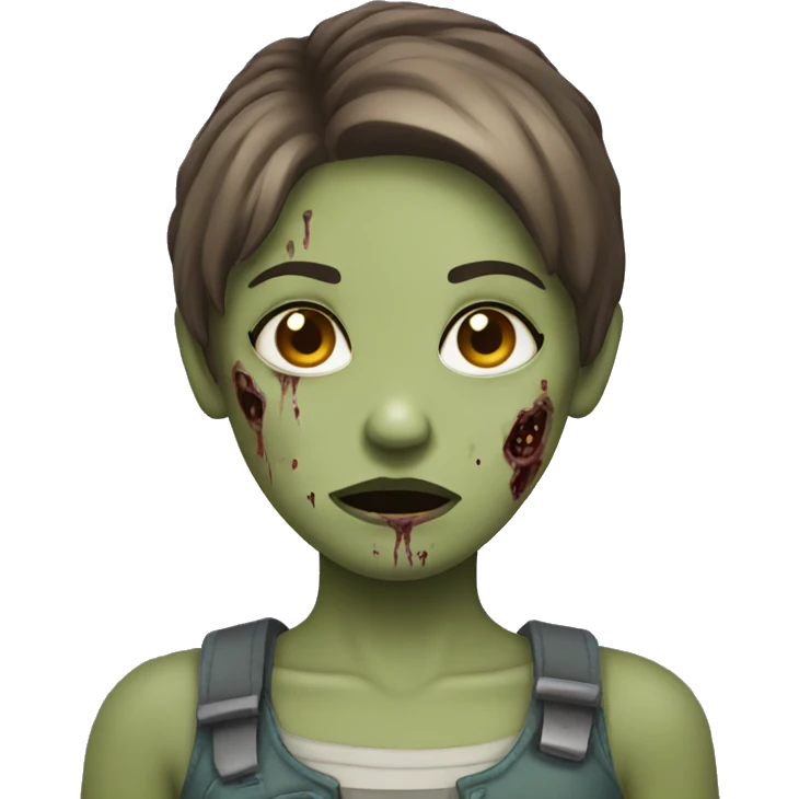 zombie girl with short brown hair  emoji