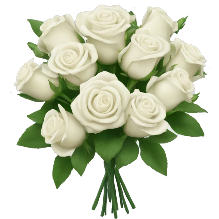 bouquet of white roses emoji