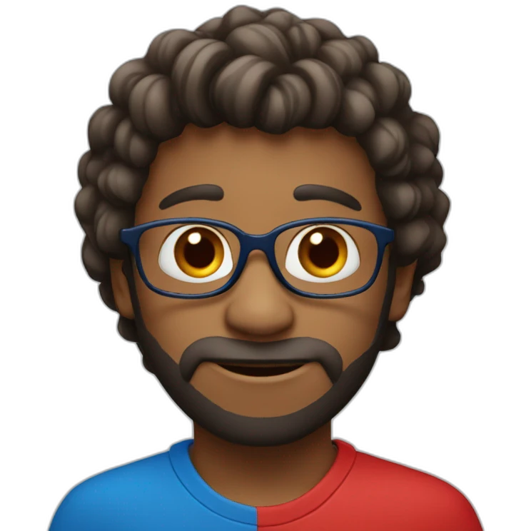 Singe bleu et rouge emoji