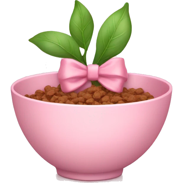 Soft pink bowl with bow emoji