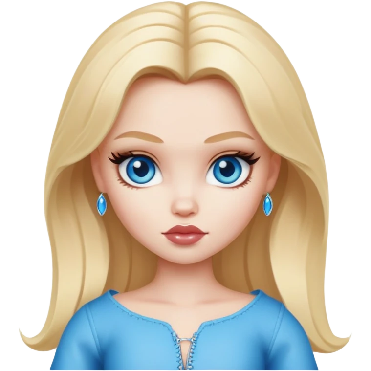 pretty bratz baddie, pale skin, blonde, blue eyes emoji