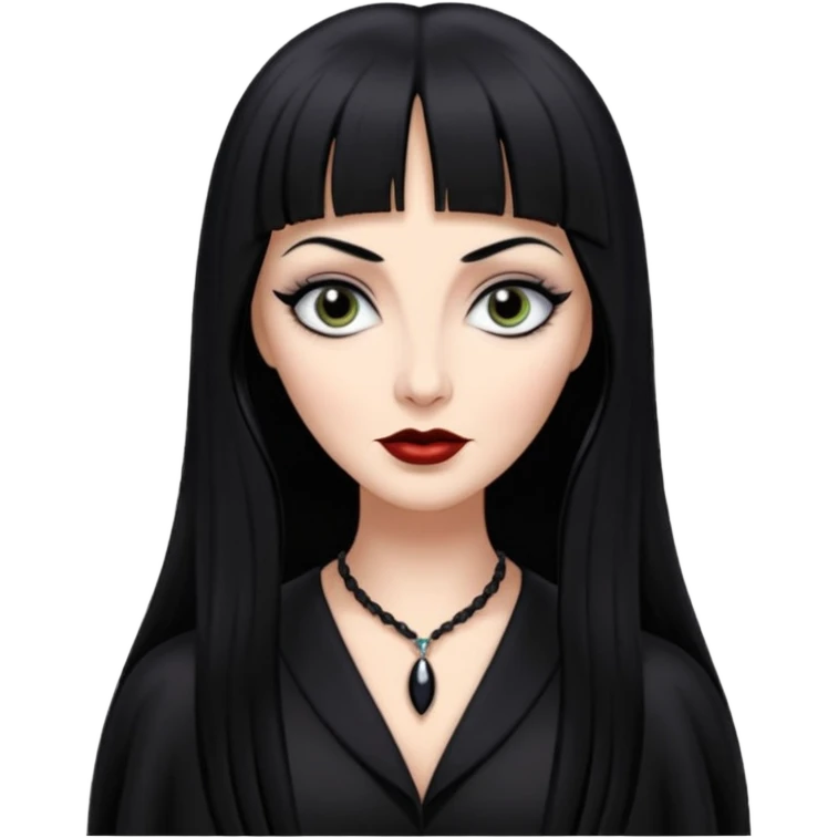 morticia addams com franja emoji