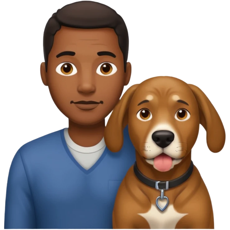 Black man with big dog emoji