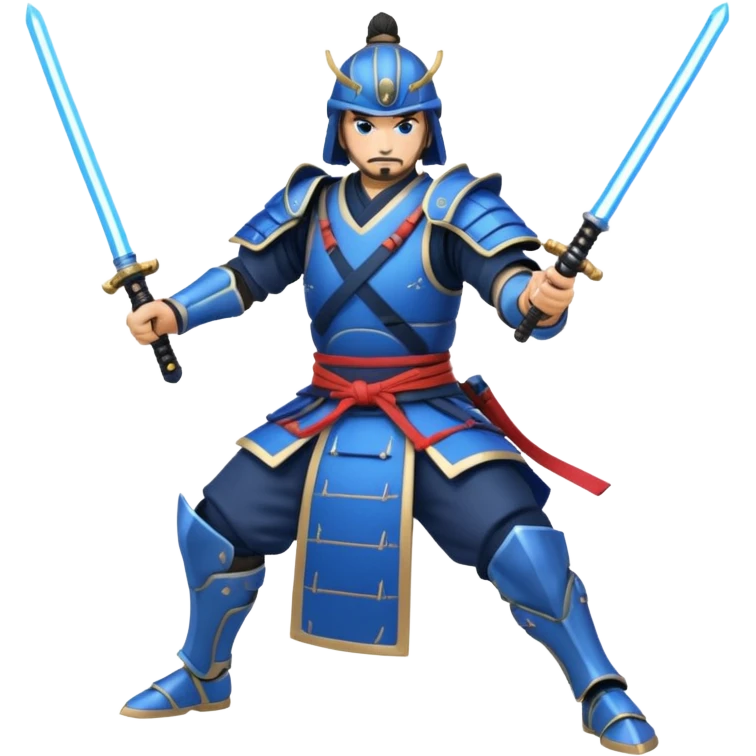 samurai with laser sword, blue emoji