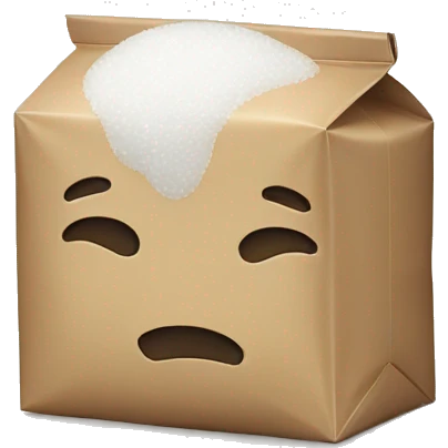 white sad sugar packaging emoji
