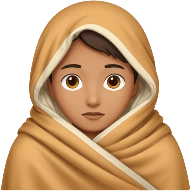 Coveringhalf the face with a blancket emoji