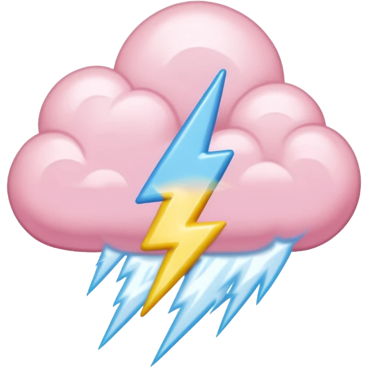 pastel emo cloud with a lightning bolt emoji