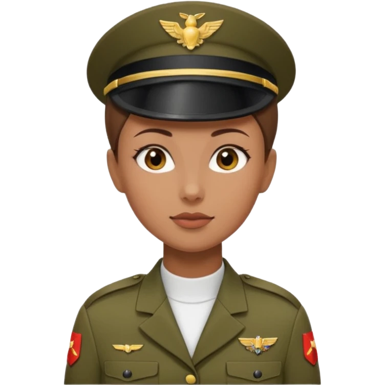 female soldier brown hair style emoji