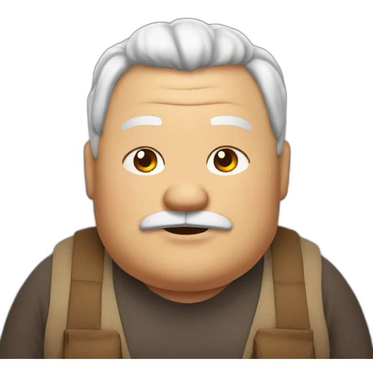 fat grandfather with cat ears emoji