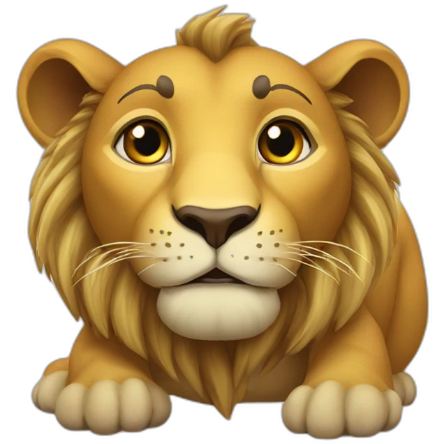 Lion sur tortue emoji